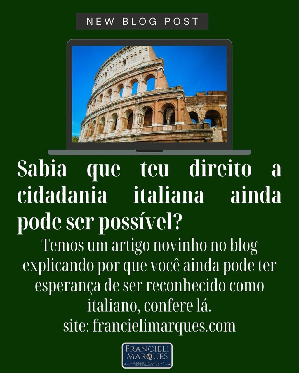 Instagram post from francielimarques.adv. This post is in position 7.